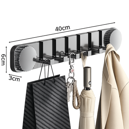 6-Hook Adjustable Wall Mounted Organizer Rack.