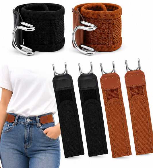 Adjustable Elastic Belt-Free Waist Tightener for Jeans – No-Sew Waist Buckle Clips for Men &amp; Women (2 Pairs)