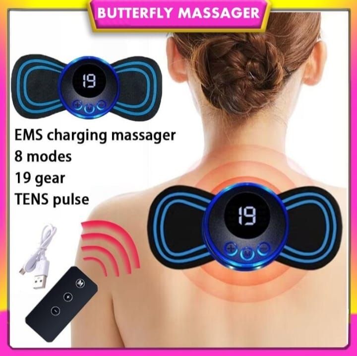 Smart EMS Neck & Back Massager – Portable Muscle Stimulator Pain Relief Device
